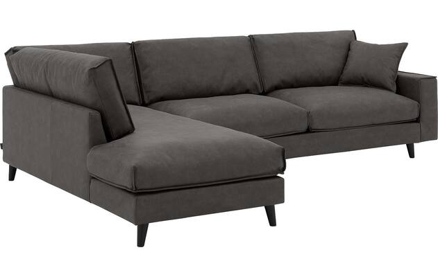 Goossens hoekbank jonas grijs micro leer - 8210617-03