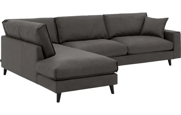 Goossens hoekbank jonas grijs micro leer - 8210617-03