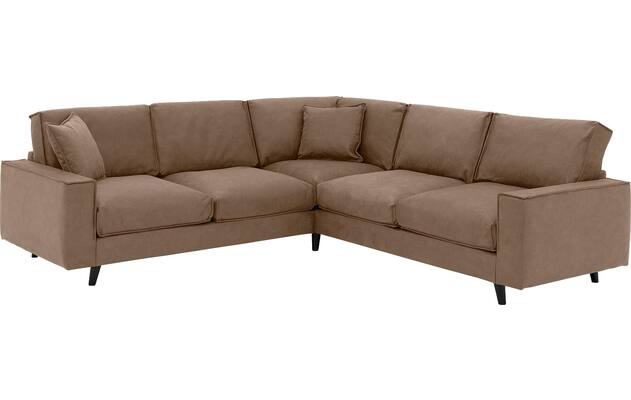Goossens hoekbank jonas bruin micro leer - 8210621-02