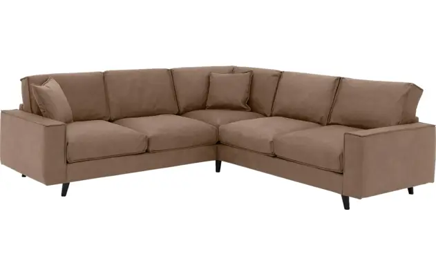 Goossens hoekbank jonas bruin micro leer - 8210621-02