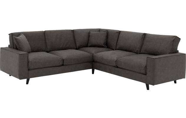 Goossens hoekbank jonas grijs micro leer - 8210623-02