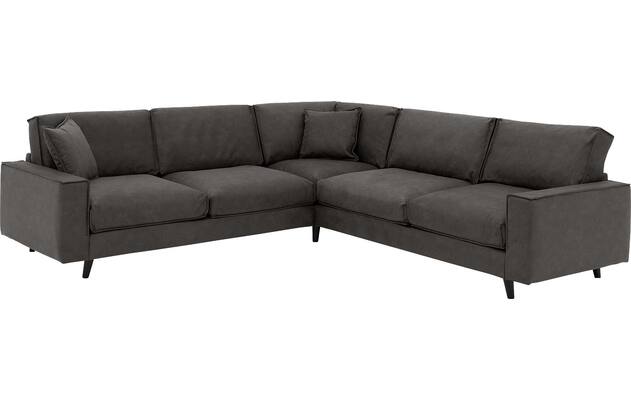Goossens hoekbank jonas grijs micro leer - 8210624-02