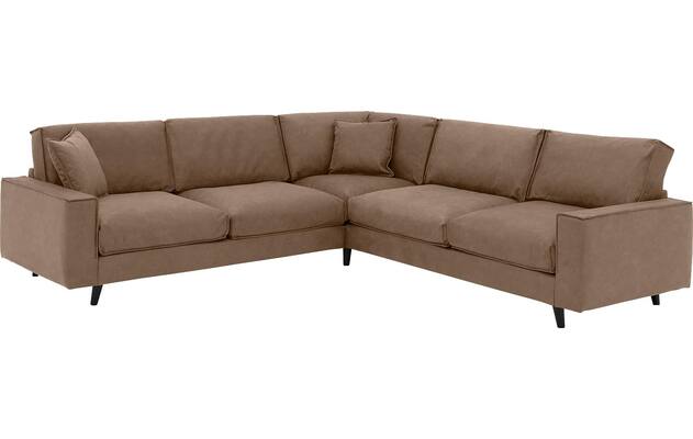 Goossens hoekbank jonas bruin micro leer - 8210626-01
