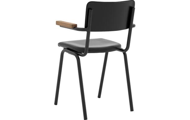 Goossens eetkamerstoel chaplin zwart leer - 8210696-02