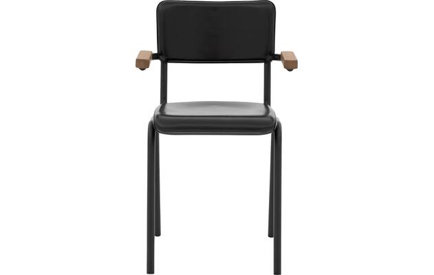 Goossens eetkamerstoel chaplin zwart leer - 8210696-03