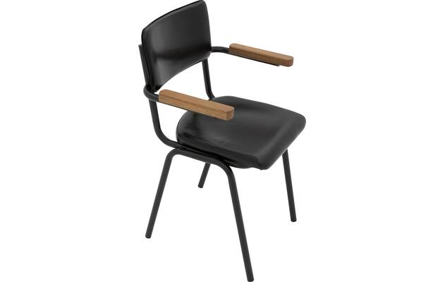 Goossens eetkamerstoel chaplin zwart leer - 8210696-04