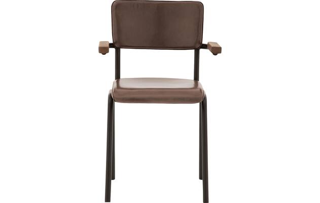 Goossens eetkamerstoel chaplin bruin leer - 8210697-01