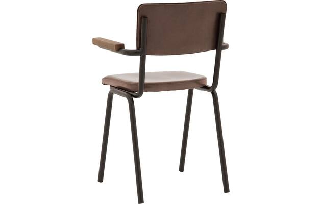 Goossens eetkamerstoel chaplin bruin leer - 8210697-04