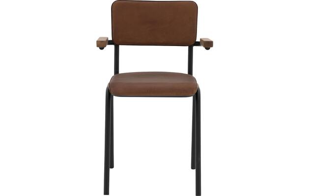 Goossens eetkamerstoel chaplin bruin leer - 8210698-03