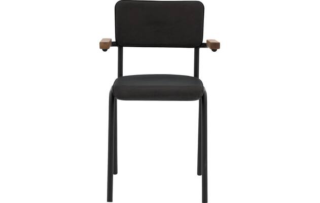 Goossens eetkamerstoel chaplin grijs leer - 8210699-01