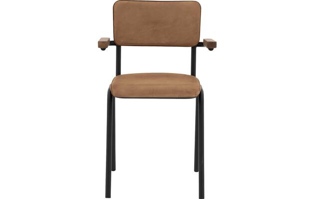 Goossens eetkamerstoel chaplin bruin leer - 8210700-01