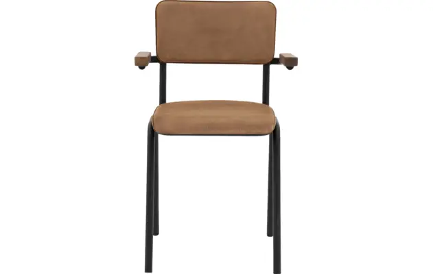 Goossens eetkamerstoel chaplin bruin leer - 8210700-01