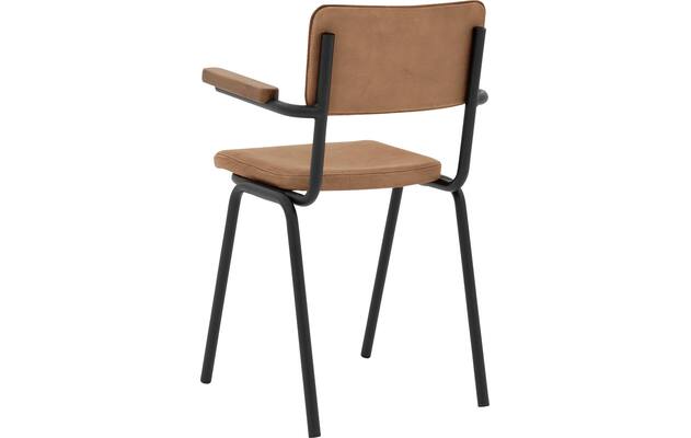 Goossens eetkamerstoel chaplin bruin leer - 8210700-03