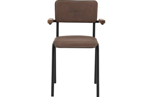 Goossens eetkamerstoel chaplin bruin leer - 8210701-01