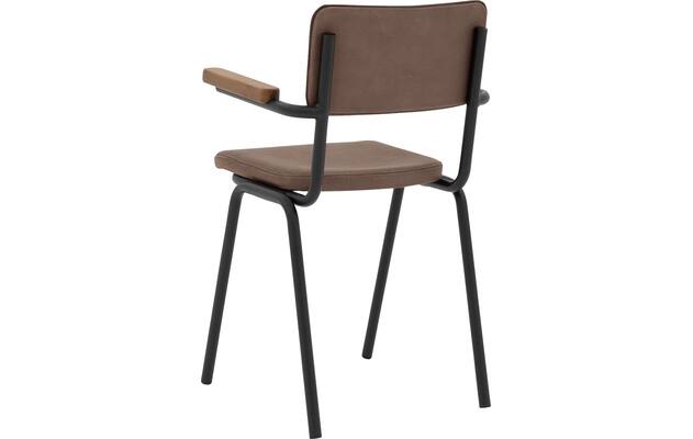 Goossens eetkamerstoel chaplin bruin leer - 8210701-03