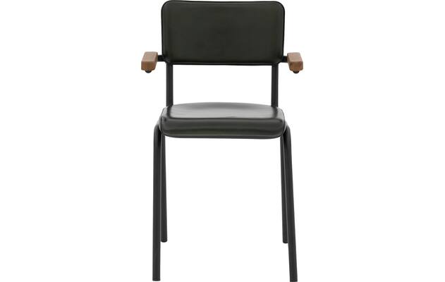 Goossens eetkamerstoel chaplin groen leer - 8210702-03