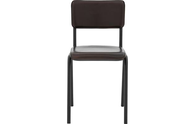 Goossens eetkamerstoel chaplin bruin leer - 8210703-03