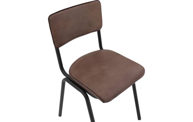 Goossens eetkamerstoel chaplin bruin leer - 8210704-04
