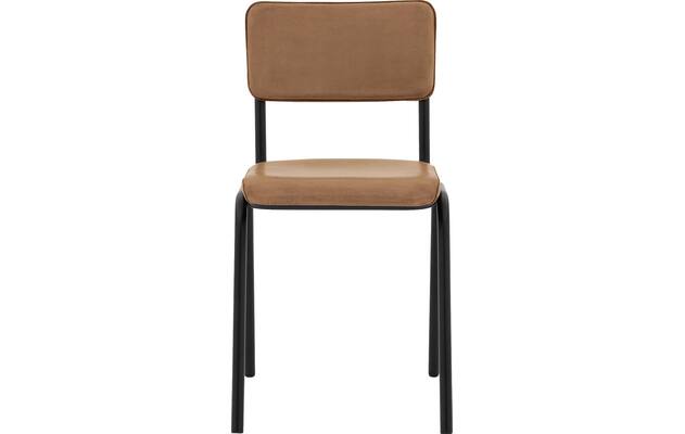 Goossens eetkamerstoel chaplin bruin leer - 8210706-01
