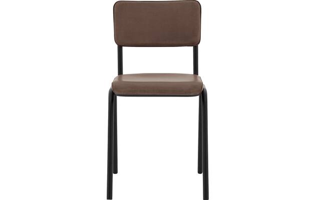 Goossens eetkamerstoel chaplin bruin leer - 8210707-01