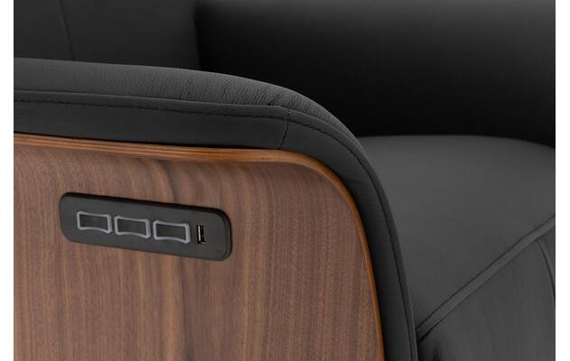Goossens relaxstoel finesse zwart leer - 8211285-09