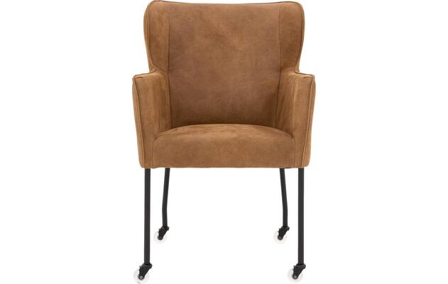 Goossens excellent eetkamerstoel leogang bruin leer - 8211289-01