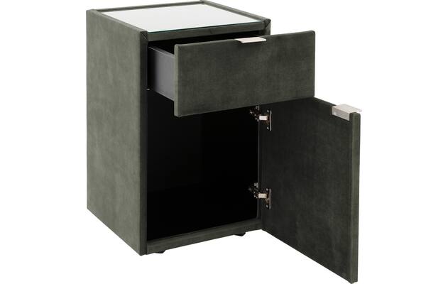 Goossens nachtkastje briljant luxe groen stof - 8211869-A-05