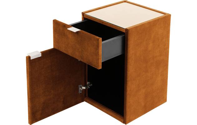 Goossens nachtkastje briljant luxe bruin stof - 8211871-06