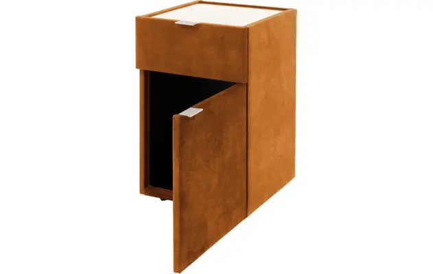 Goossens nachtkastje briljant luxe bruin stof - 8211871-A-03