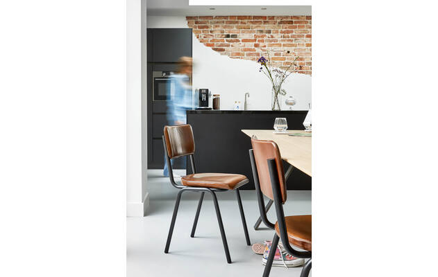 Goossens eetkamerstoel chaplin bruin leer - 8213239-06
