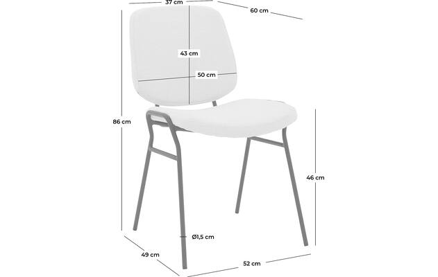Goossens eetkamerstoel hjalmar beige stof - 8213335-goossens-hjalmar-eetkamerstoel-stof-wit-50