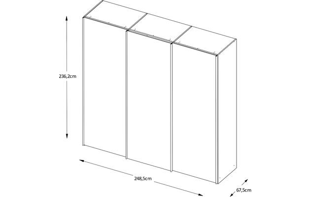 Goossens kledingkast big choice type 41 163 blank hoogwaardig meubelplaat - 8213461-16