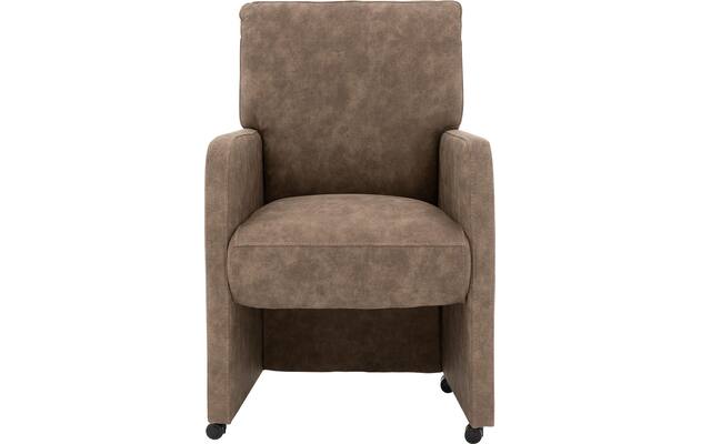 Goossens eetkamerstoel leen bruin microvezel - 8215359-01