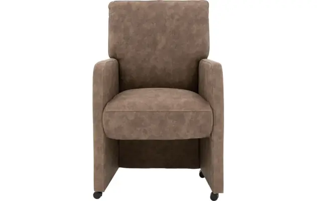 Goossens eetkamerstoel leen bruin microvezel - 8215359-01