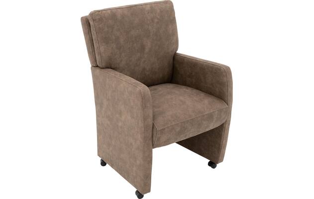 Goossens eetkamerstoel leen bruin microvezel - 8215359-03