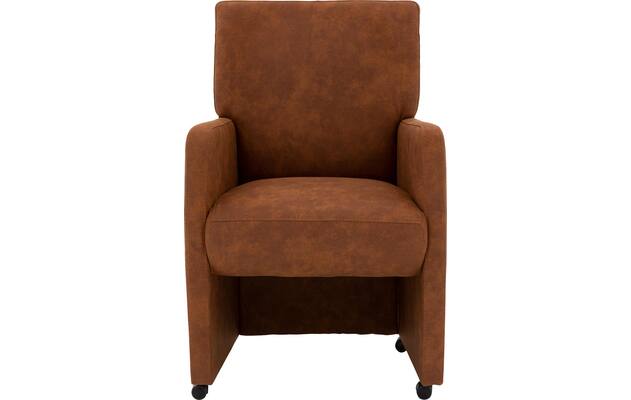 Goossens eetkamerstoel leen bruin microvezel - 8215361-02