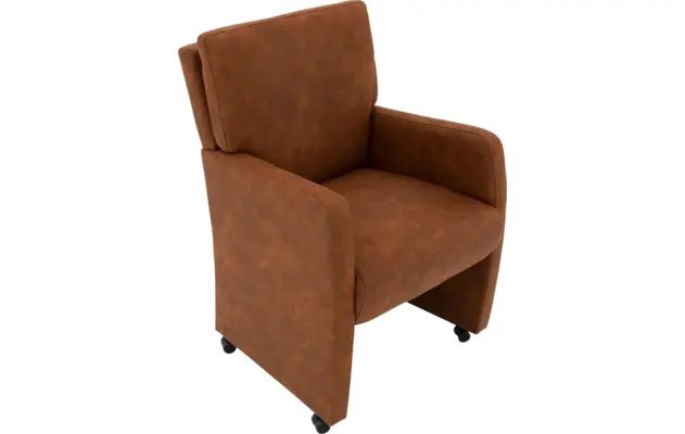 Goossens eetkamerstoel leen bruin microvezel - 8215361-04