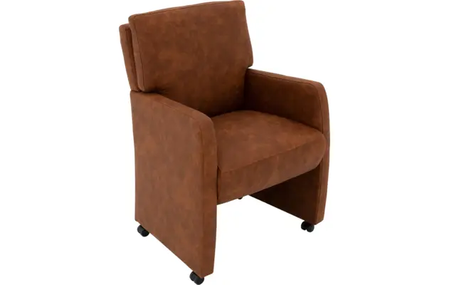 Goossens eetkamerstoel leen bruin microvezel - 8215365-03