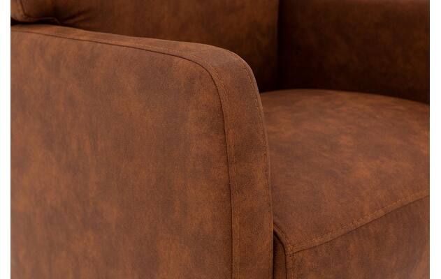 Goossens eetkamerstoel leen bruin microvezel - 8215365-06