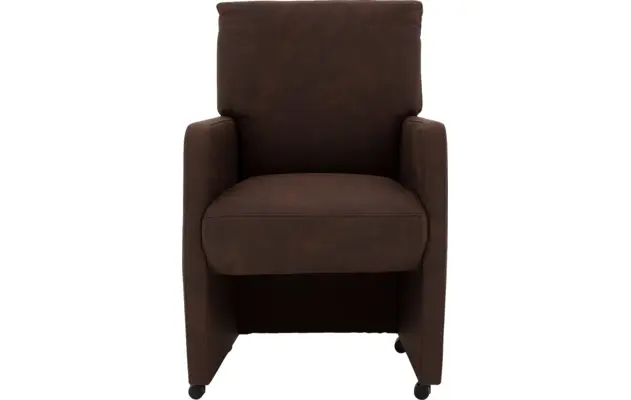 Goossens eetkamerstoel leen bruin microvezel - 8215366-01