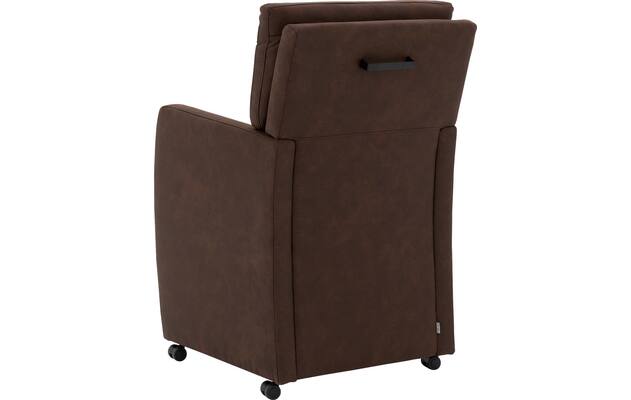 Goossens eetkamerstoel leen bruin microvezel - 8215366-03