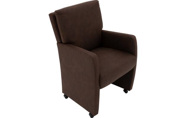 Goossens eetkamerstoel leen bruin microvezel - 8215366-04