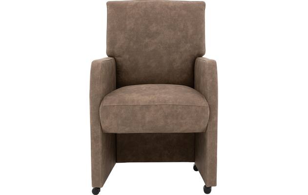 Goossens eetkamerstoel leen bruin microvezel - 8215367-01