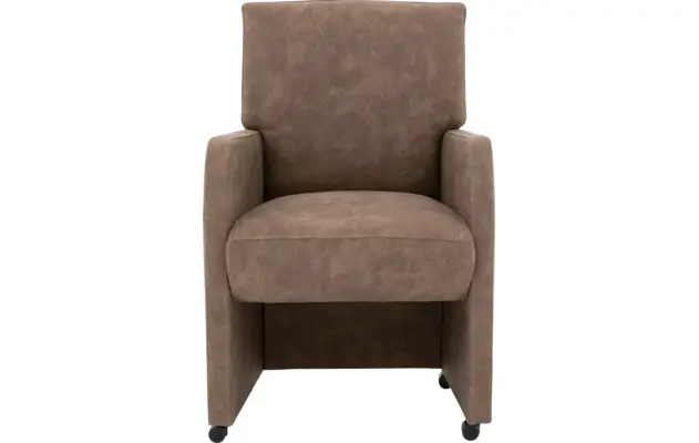 Goossens eetkamerstoel leen bruin microvezel - 8215367-01