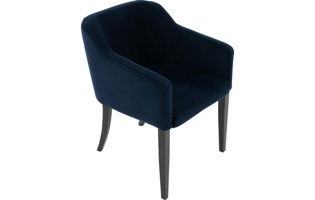Goossens eetkamerstoel peda blauw stof - 8215383-04