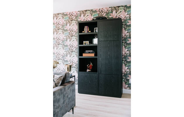 Goossens opbergkast barcelona zwart eiken - 8215741-01