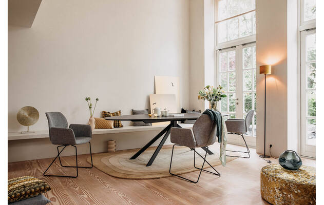 Goossens excellent eettafel uniek zwart eiken - 8215768-01