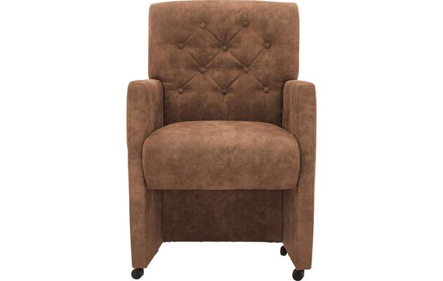 Goossens eetkamerstoel oliver bruin microvezel - 8217918-03