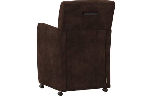 Goossens eetkamerstoel oliver bruin microvezel - 8217930-02