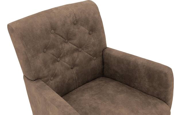 Goossens eetkamerstoel oliver bruin microvezel - 8217931-05